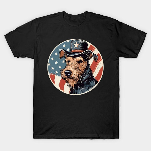 Patriotic Lakeland Terrier T-Shirt by NatashaCuteShop